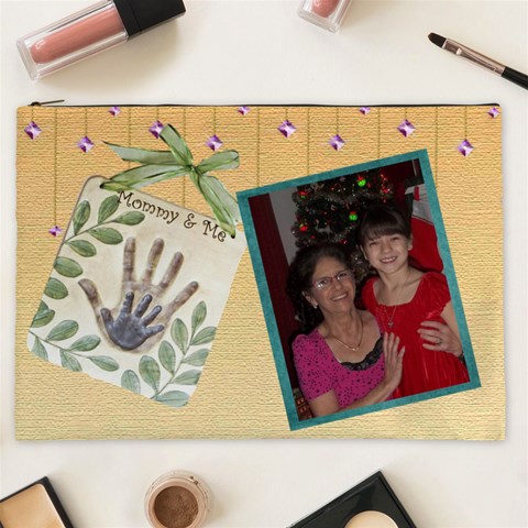 Mommy And Me Cosmetic Bag (xxl) 2 Sides By Kim Blair Front