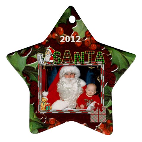 Santa Star Ornament (1 Sided) By Lil Front