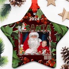 Santa Star Ornament (1 Sided) - Ornament (Star)