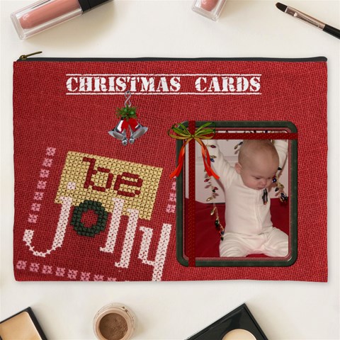 Christmas Card Bag (xxxl Cosmetic Bag) By Lil Front