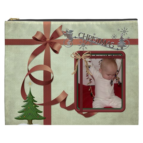 Christmas Xxxl Cosmetic Bag By Lil Front