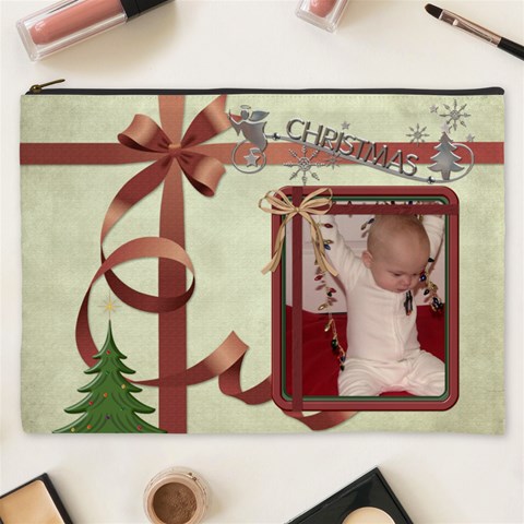 Christmas Xxxl Cosmetic Bag By Lil Front