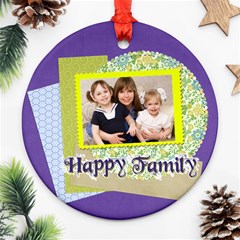 xmas family - Round Ornament (Two Sides)