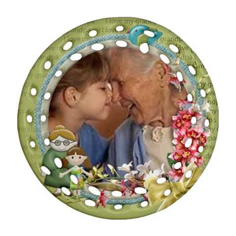 Love You Grandma Round Ornament 2 Sides By Spg Front