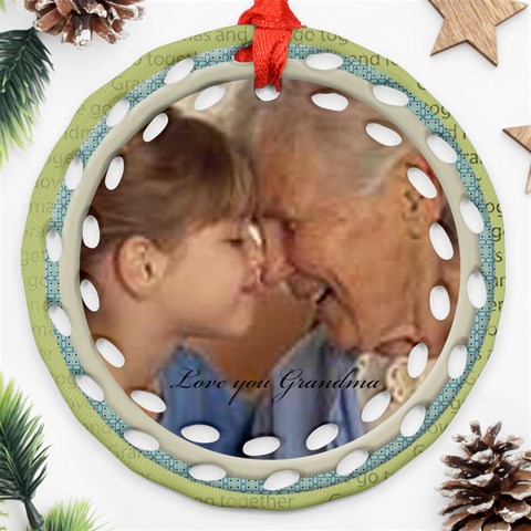 Love You Grandma Round Ornament 2 Sides By Spg Back