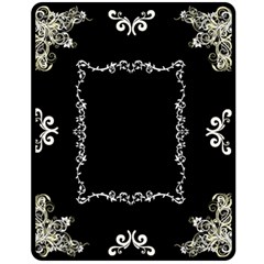 Black Floral Med Blanket (4 styles) - Fleece Blanket (Medium) Black Floral Med Blanket (4 styles) - Fleece Blanket (Medium)