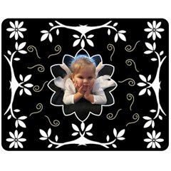 Black and White Med Blanket - Fleece Blanket (Medium)