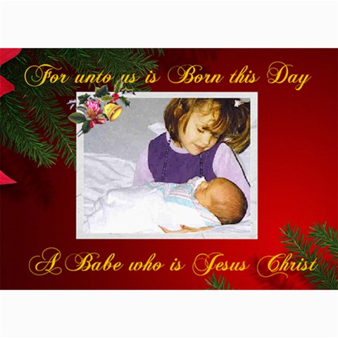 For Unto Us Photo Christmas Card 5 X 7 By Kim Blair 7 x5  Photo Card - 2