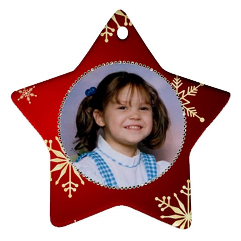 Red Snowflake Star Ornament By Kim Blair Front