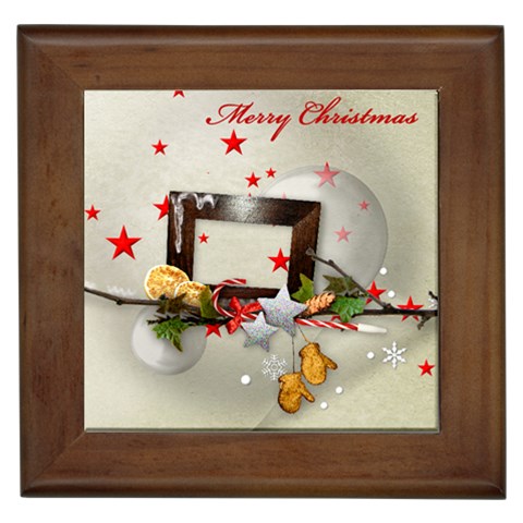 Merry Christmas Framed Tile By Elena Petrova Front