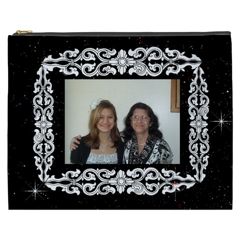 Black And White Framed Cosmetic Bag (xxxl) 2 Sides By Kim Blair Front