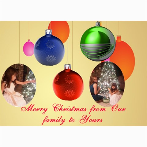 Christmas Ornament Photo Card 5 X 7 By Kim Blair 7 x5  Photo Card - 4