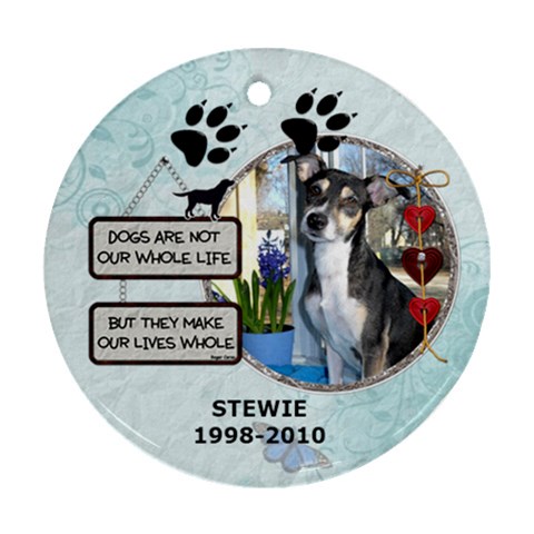 Dog Rememberance Ornament (1 Sided) By Lil Front
