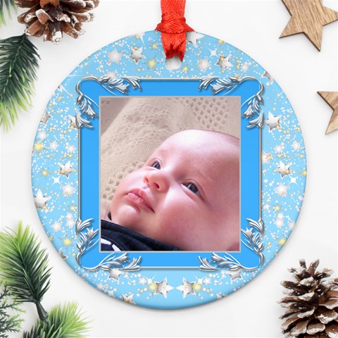 First Christmas  2 Round Ornament (2 Sided) By Deborah Back