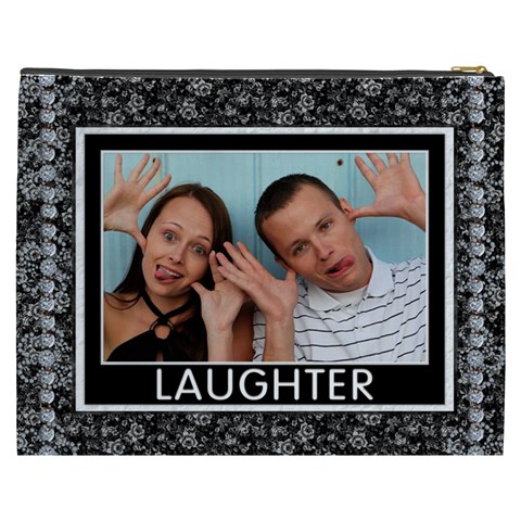 Love And Laughter Xxxl Cosmetic Bag By Lil Back
