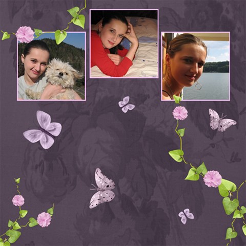 Lavender Dream 8 x8  Scrapbook Page - 1