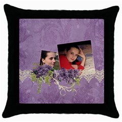 Lavender Dream - Throw Pillow Case  - Throw Pillow Case (Black)