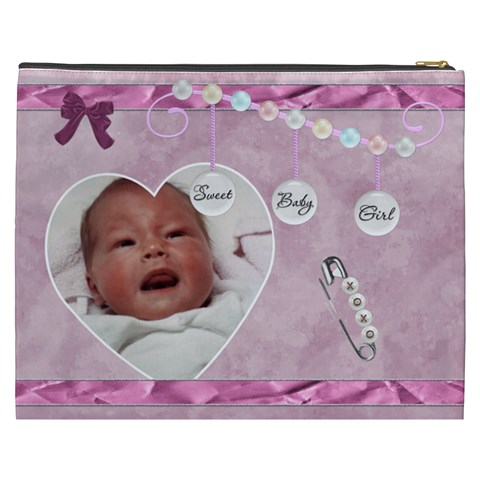 Its A Girl Xxxl Cosmetic Bag By Lil Back