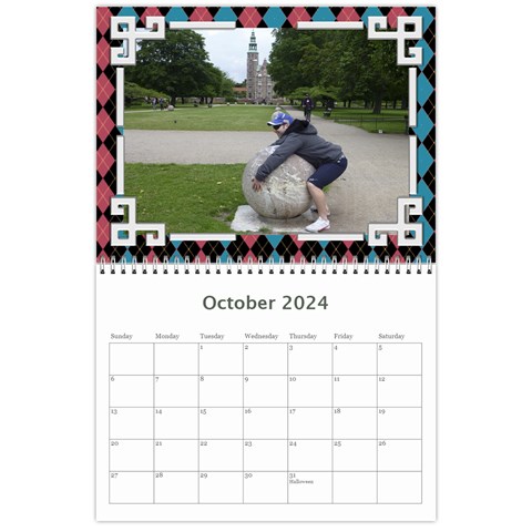 Pink Check Wall Calendar (any Year) 2024 By Deborah Oct 2024