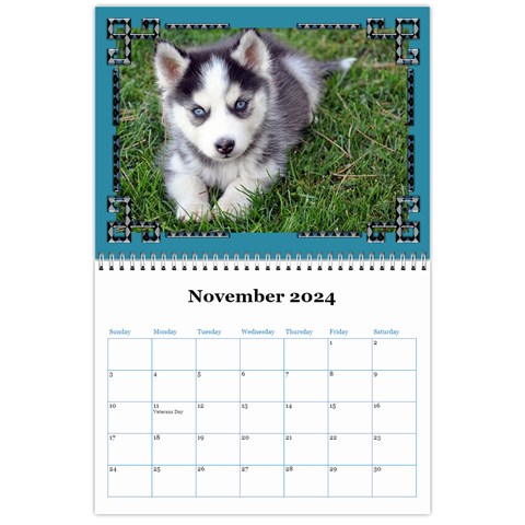 Blue Check Wall Calendar (any Year) 2024 By Deborah Nov 2024