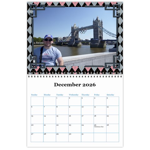 Blue Check Wall Calendar (any Year) 2026 By Deborah Dec 2026