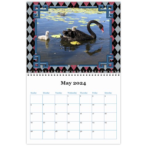 Blue Check Wall Calendar (any Year) 2024 By Deborah May 2024