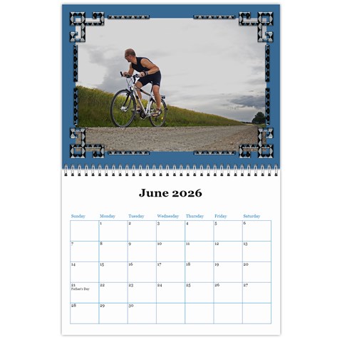 Blue Check Wall Calendar (any Year) 2026 By Deborah Jun 2026