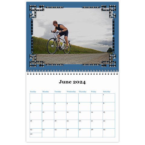 Blue Check Wall Calendar (any Year) 2024 By Deborah Jun 2024