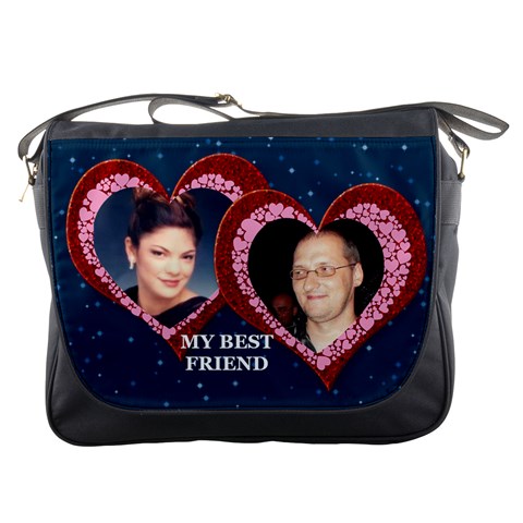 Double Heart Messenger Bag By Kim Blair Front