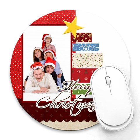 Christmas By Betty 8 x8  Round Mousepad - 1