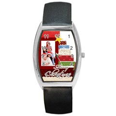 merry christmas - Barrel Style Metal Watch