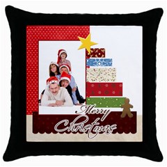 merry christmas - Throw Pillow Case (Black)