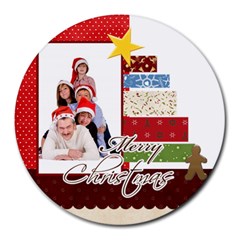 merry christmas - Collage Round Mousepad