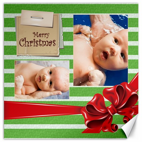 Merry Christmas, Xmas, Happy New Year  By Wood Johnson 15.2 x15.41  Canvas - 1