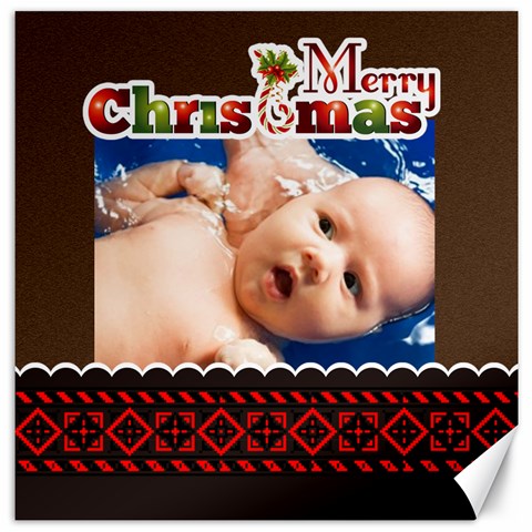 Merry Christmas, Xmas, Happy New Year  By Wood Johnson 11.4 x11.56  Canvas - 1