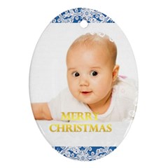 merry christmas, xmas, happy new year  - Oval Ornament (Two Sides)
