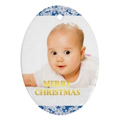 merry christmas, xmas, happy new year  - Oval Ornament (Two Sides)