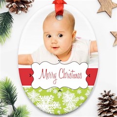 merry christmas, xmas, happy new year  - Ornament (Oval)