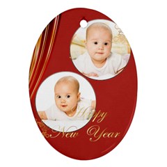 merry christmas, xmas, happy new year  - Ornament (Oval)