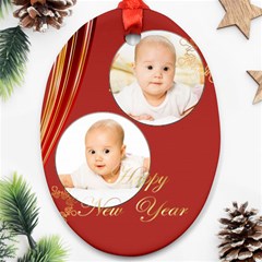 merry christmas, xmas, happy new year  - Ornament (Oval)