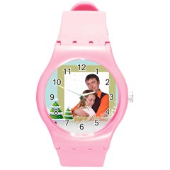 merry christmas, xmas, happy new year  - Round Plastic Sport Watch (M)