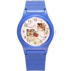 merry christmas, xmas, happy new year  - Round Plastic Sport Watch (S)