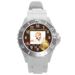 merry christmas - Round Plastic Sport Watch (L)