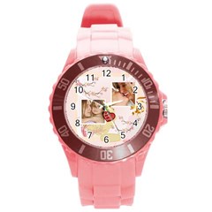 merry christmas, xmas, happy new year  - Round Plastic Sport Watch (L)