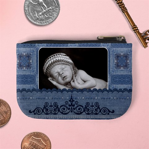Denim Look Mini Coin Purse By Lil Back