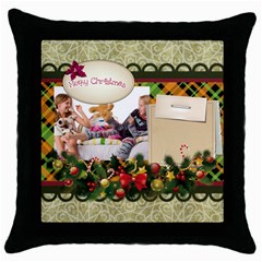 merry christmas - Throw Pillow Case (Black)