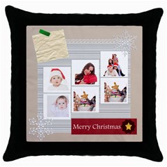 merry christmas - Throw Pillow Case (Black)