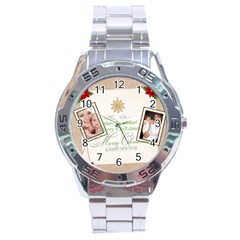 merry christmas - Stainless Steel Analogue Watch