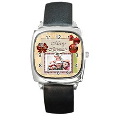 merry christmas - Square Metal Watch