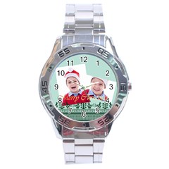 merry christmas - Stainless Steel Analogue Watch